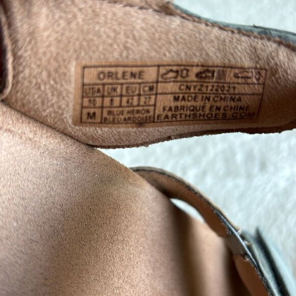 Earth Origins‎ Comfort Sandals Orlene Blue Leather Hook & Loop Strap women’s 10 - Picture 8 of 8